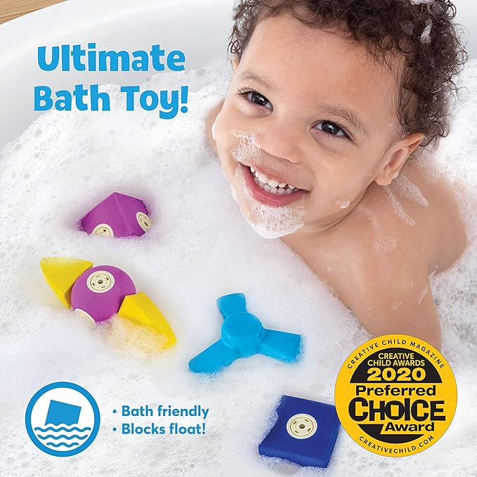 Magnetic Foam Blocks – STEM Preschool Toys for Children, Toddlers, Boys and Girls, The Ultimate Bath Toy – Critter Set, Bath Building Blocks, Engineering Toys for Kids 3-6
