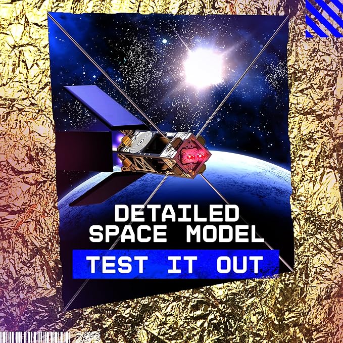 Space O DIY Engineering Kit - Near Earth Asteroid Scout Model Kit - NEA Scout Science Toy Kit - Educational STEM Kit, Electrical Engineering Kit - DIY Toy Gift for Adults, Teens, Kids 14+