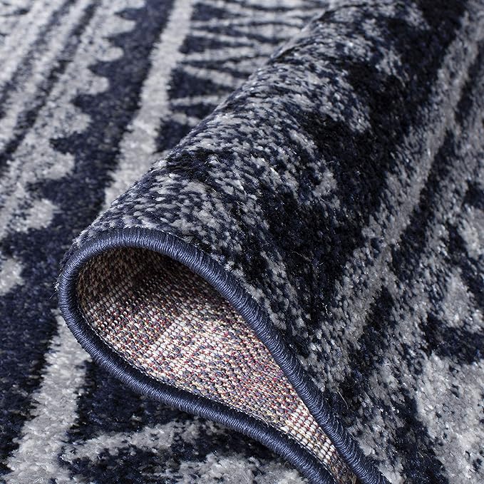 SAFAVIEH Adirondack Collection Runner Rug - 2'6" x 6', Ivory & Navy, Moroccan Boho Distressed Design, Non-Shedding & Easy Care, Ideal for High Traffic Areas in Living Room, Bedroom (ADR119M)