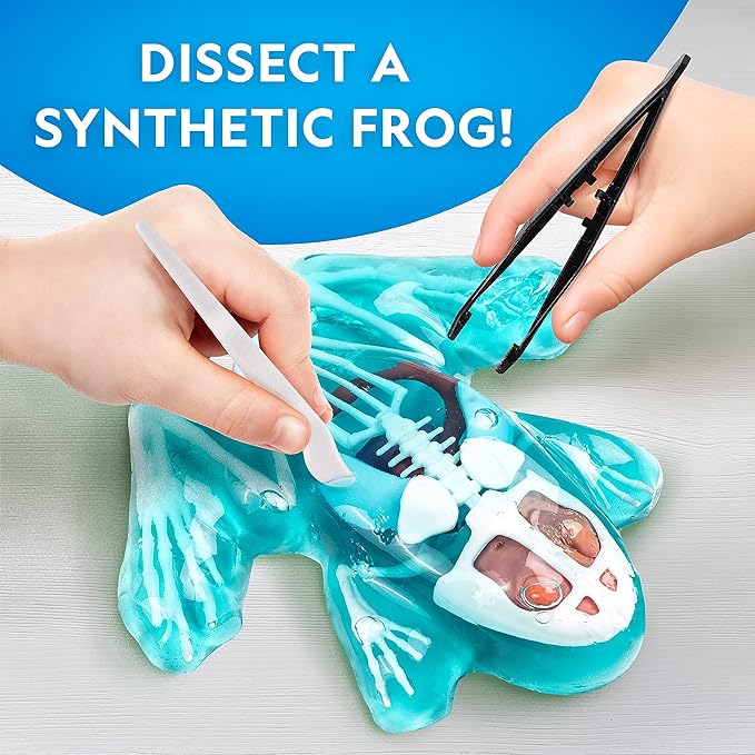 NATIONAL GEOGRAPHIC Frog Dissection Kit Anatomy Lab - Glow in the Dark Synthetic Frog Dissecting Science Lab for Kids with Dissecting Tools, Glowing Bones & Realistic Organs, Science Toys, Biology Kit