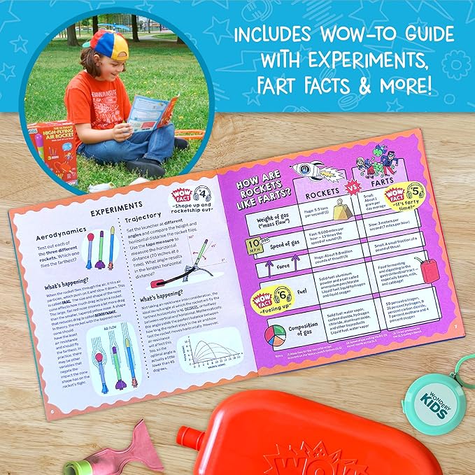 Thames & Kosmos Wow in The World Ultimate HIGH-Flying AIR Rocket Launch Up to 100ft, Fun Sound Effects, Kids Outdoor Toy, Companion Audio Content, Bonus Reusable Science Tool, STEM Toy Kids 4