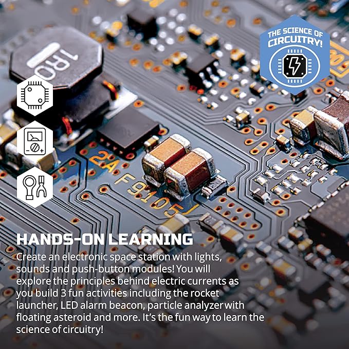 Discovery #Mindblown Circuitry Space Station Galactic Experiment Set, Build-It-Yourself Engineering Toy Kit, Explore The Science of Motion, Great Gift for Kids, 26-Piece, Age 8+