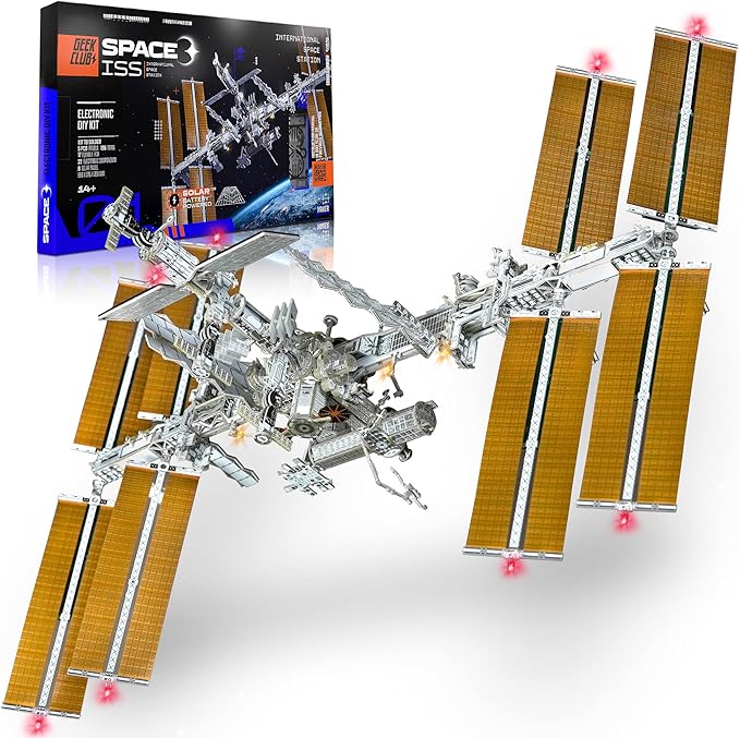 Space-O DIY Science Kit - Solar Powered International Space Station Electronic Science Kits - Educational Model Kits for 14+ Year Old Teens - Smart Science Toys Gifts for Teenagers, Adults