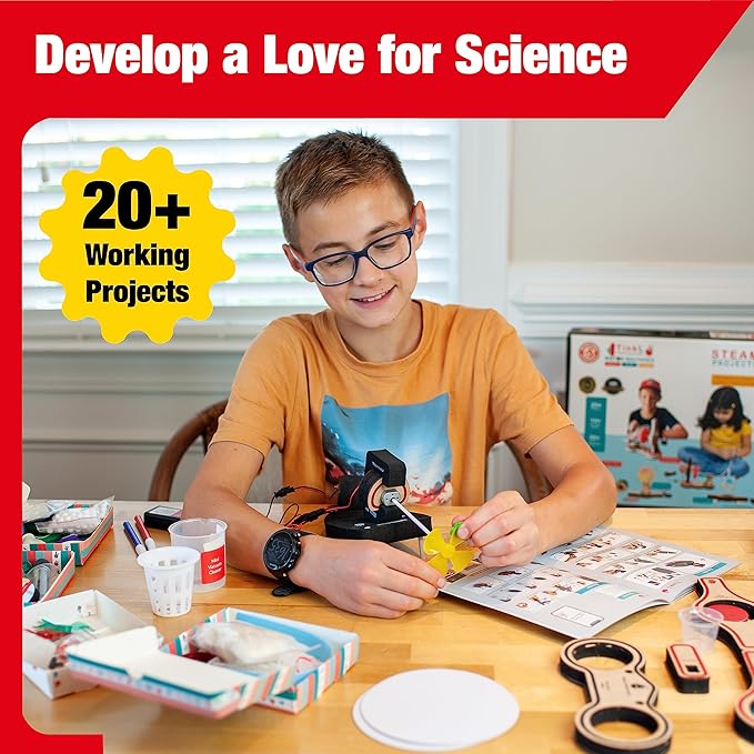 Butterfly Edufields 20in1 STEM Toys for Boys & Girls Age 8-12 | STEM Kits for Kids Age 8-12| Science Kits 8-10 | Motor Machines Project Kit | Robotics & Engineering Toys| Gift for 6 7 8 9 10 Year Old