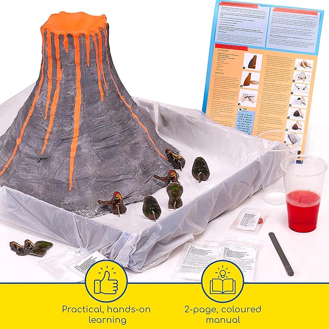 Thames & Kosmos Massive Erupting Volcano STEM Kit | DIY Giant Volcano Model, 1-Foot Tall | Includes Materials for Multiple Eruptions | Explore Volcanoes, Geology, Earth Science | Science Fair Project