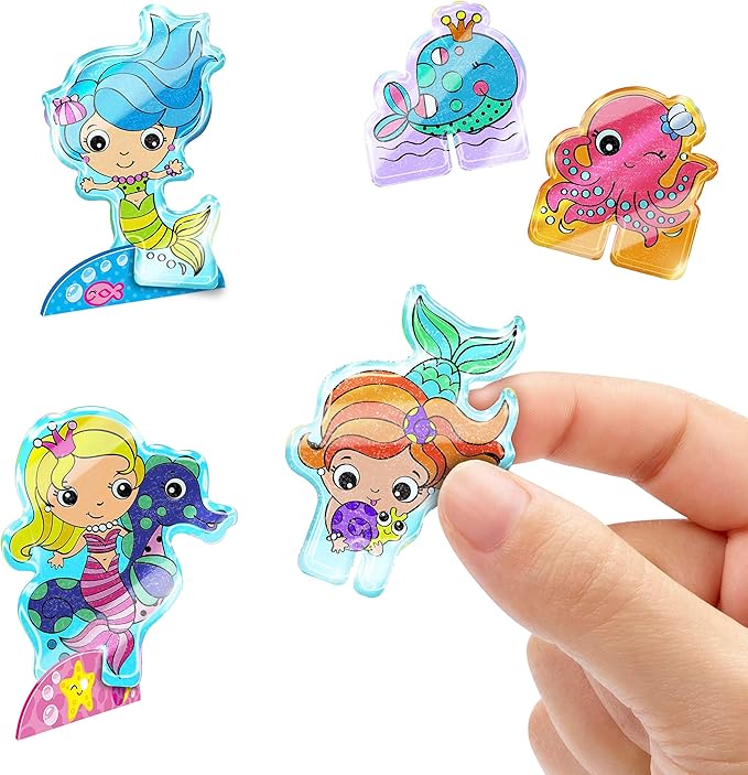 Shrinky Dinks Minis Mermaids, Includes 10 Preprinted Shrinky Dinks, Kids Art and Craft Activity Set, Kids Toys for Ages 5 Up by Just Play