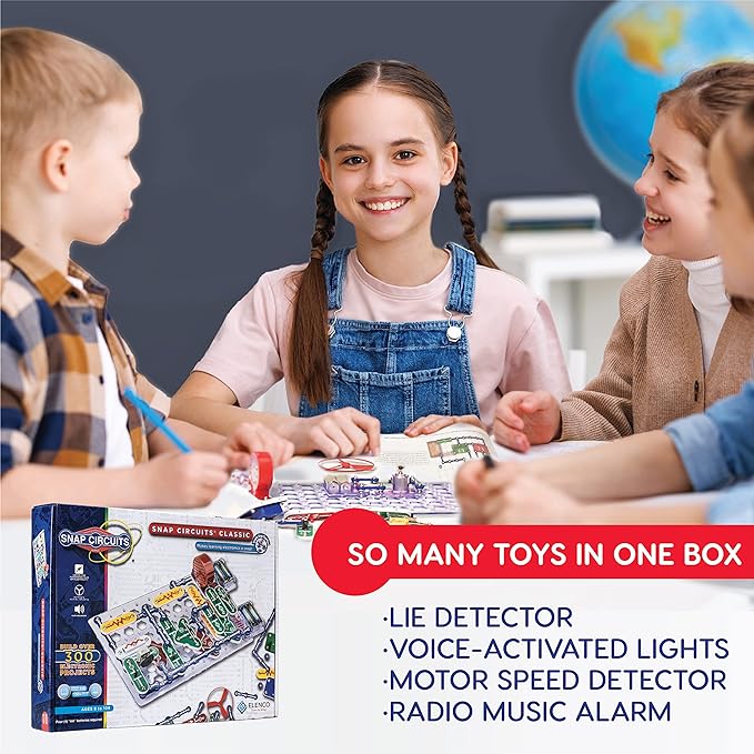 Snap Circuits Classic SC-300 Electronics Exploration Kit | Over 300 Projects | Full Color Manual Parts | STEM Educational Toy for Kids 8+ 2.3 x 13.6 x 19.3 inches