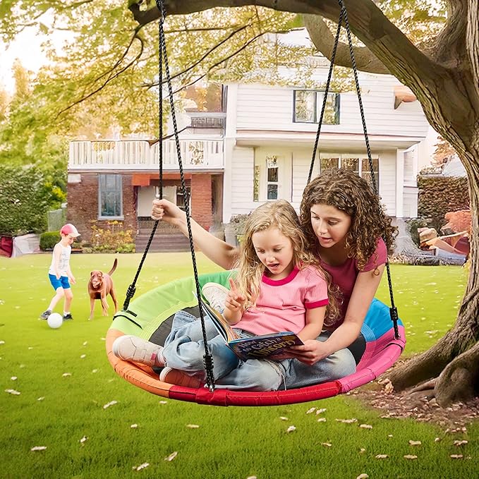 Tree Swing - 40 Inch Saucer Swing for Kids Outdoor with 900Lb Weight Capacity - Waterproof 900D Oxford Fabric, Ideal Kids Swings Set Accessories, Tree Swings for Kids Outdoor Fun