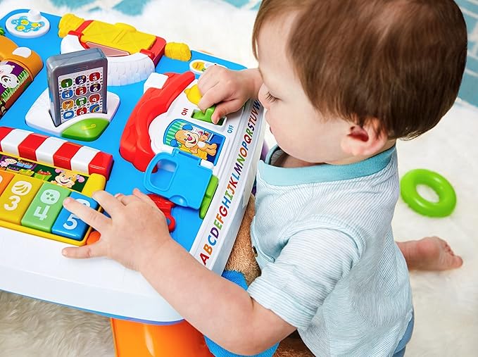 Fisher-Price Baby to Toddler Toy Laugh & Learn Around The Town Learning Activity Table with Music & Lights for Infants Ages 6+ Months (Amazon Exclusive)