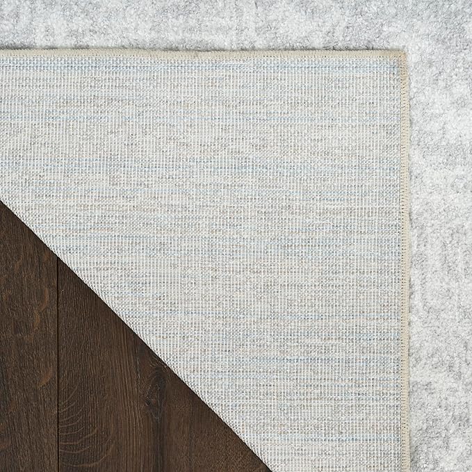 Nourison Astra Machine Washable Grey 6'7" x 9' Area Rug - Easy Cleaning, Non Shedding, Bed Room, Living Room, Dining Room, Kitchen (7' x 9')