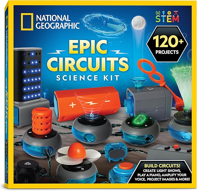 National Geographic Circuit Maker Kit - Electronics Kit for Kids with 120 Electrical Circuit Projects, Electric Circuit STEM Toy, Electronic Projects, Electrical Circuit Kit for Kids, Electricity Kit