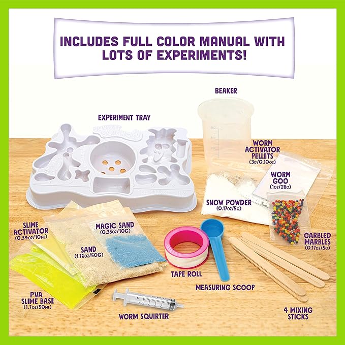 Be Amazing! Toys Super Squishy Science Lab STEAM Science Kit for Kids - Kid Chemistry Kit - Make Your Own Slime, Putty, Quicksand and More - Mind Blowing Experiments – Ages 8-12
