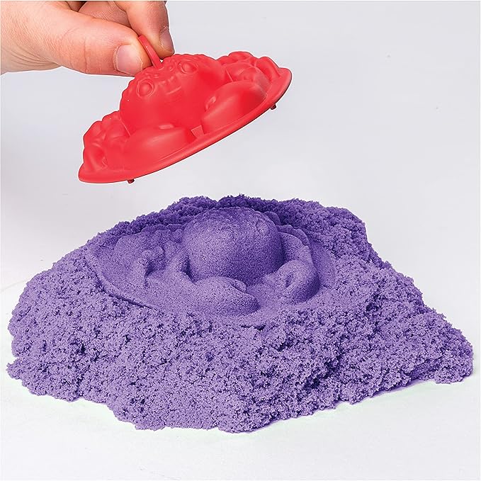 Kinetic Sand, Sandbox Playset with 1lb of Purple and 3 Molds, for Ages 3 and up