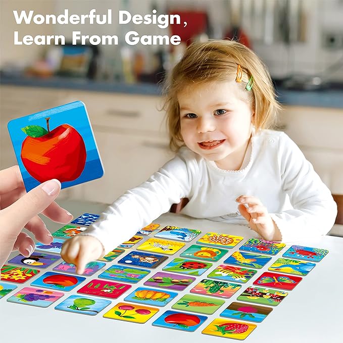Memory Matching Game, 72 PCS Nature Theme Matching Cards for Toddlers 36 Pairs Memory Cards for Preschool 4 5 6 Years Old