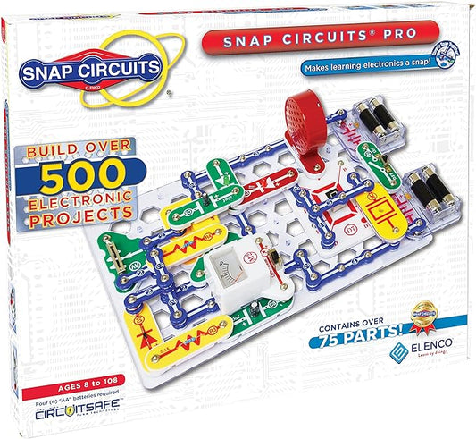 Snap Circuits Pro SC-500 Electronics Exploration Kit | Over 500 Projects Full Color Project Manual 73 + Parts STEM Educational Toy for Kids 8