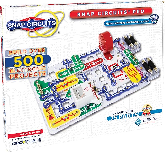 Snap Circuits Pro SC-500 Electronics Exploration Kit | Over 500 Projects Full Color Project Manual 73 + Parts STEM Educational Toy for Kids 8