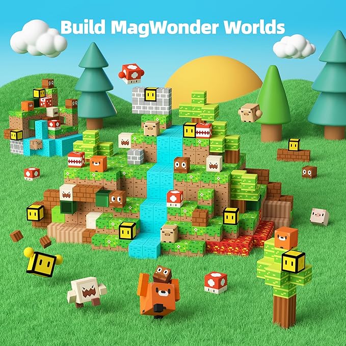 GobiDex Magnetic Blocks Kids Building Toys for Boys Girls 3+, Game-Based Build MagWonder with Magnet Construction Toys, Upgraded STEM Sensory Gift for Birthday Easter