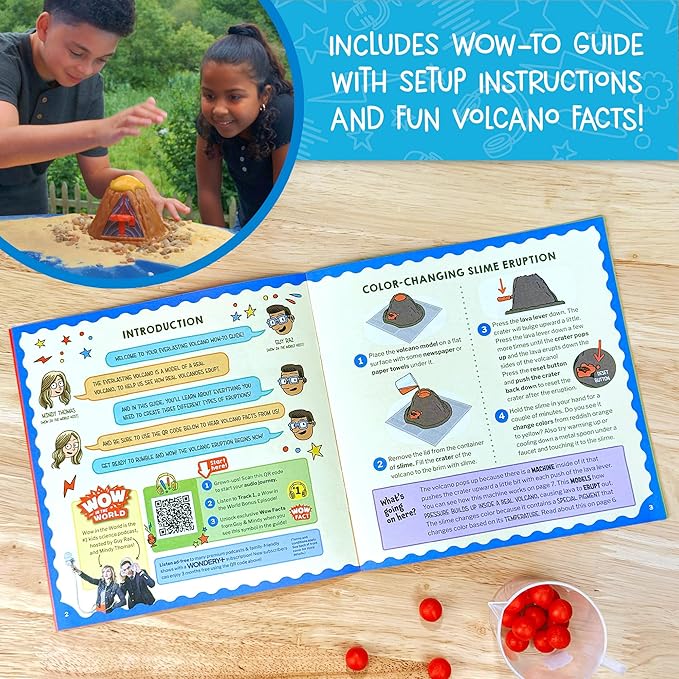 Wow in The World Everlasting Volcano | Erupt Your Volcano Again & Again, Slime Lava, Rubber Lava Rocks, Companion Audio Content, Bonus Reusable Science Tool, STEM Toy for Kids 4+ by Thames & Kosmos
