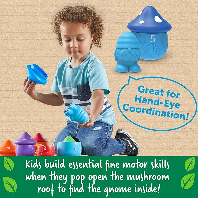 Learning Resources Peekaboo Gnome Homes , Preschool Learning Activities, Toddler Learning Toys, Montessori Toys, Sustainable Toys, Easter Toys, Ages 18 Month+,15 Pieces