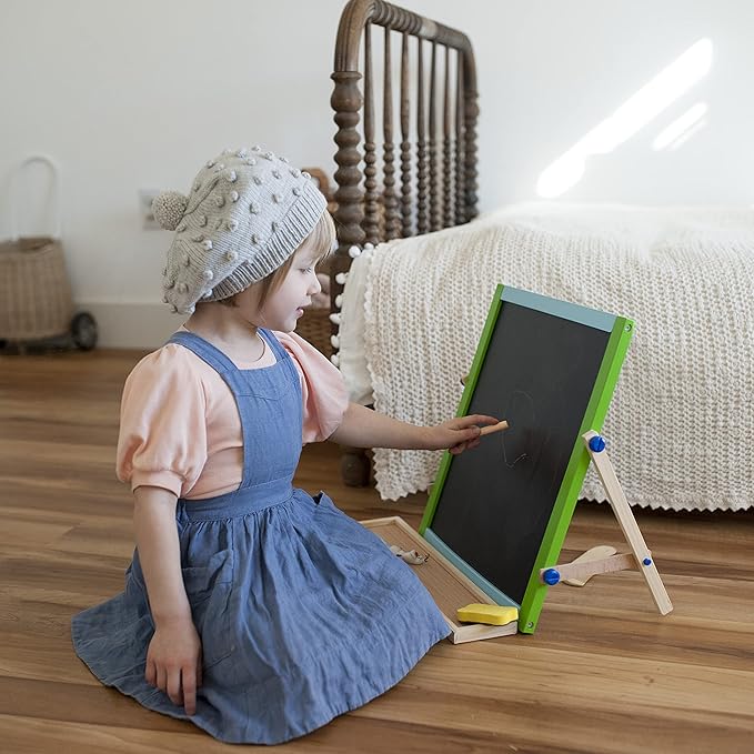 Wooden Art Easel for Kids 3 Years and Up, Deluxe Double-Sided Tabletop Easel, Great Gift for Girls and Boys - Best Arts & Crafts for 3, 4, 5 Year Olds and Up