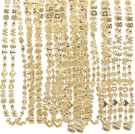 Fun Express Gold Team Bride Bead Necklaces - Bulk set of 24 - Bachelorette Party Jewelry and Bride Tribe Supplies