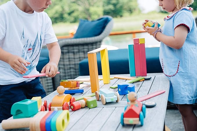 6 Piece Tegu Travel Pal Magnetic Wooden Block Set, Kitty