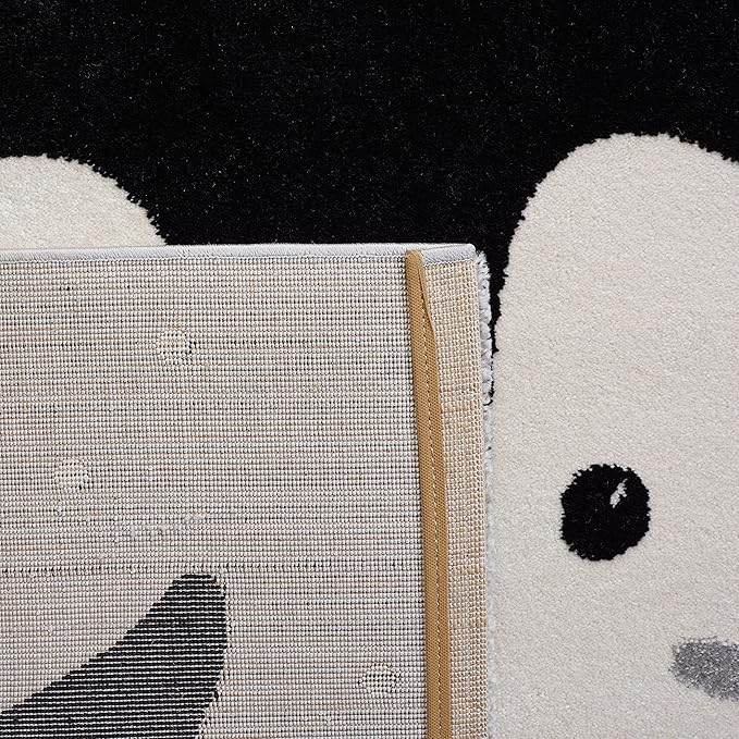 SAFAVIEH Carousel Kids Collection Accent Rug - 2' x 3', Light Grey & Black, Non-Shedding & Easy Care, Ideal for High Traffic Areas for Boys & Girls in Playroom, Nursery, Bedroom (CRK132F)