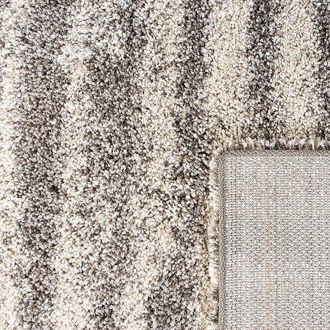 SAFAVIEH Hudson Shag Collection Area Rug - 8' x 10', Grey & Ivory, Modern Abstract Design, Non-Shedding & Easy Care, 2-inch Thick Ideal for High Traffic Areas in Living Room, Bedroom (SGH298F)