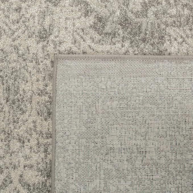 SAFAVIEH Evoke Collection 2'2" x 9' Silver / Ivory EVK256S Oriental Distressed Non-Shedding Living Room Entryway Foyer Hallway Bedroom Runner Rug