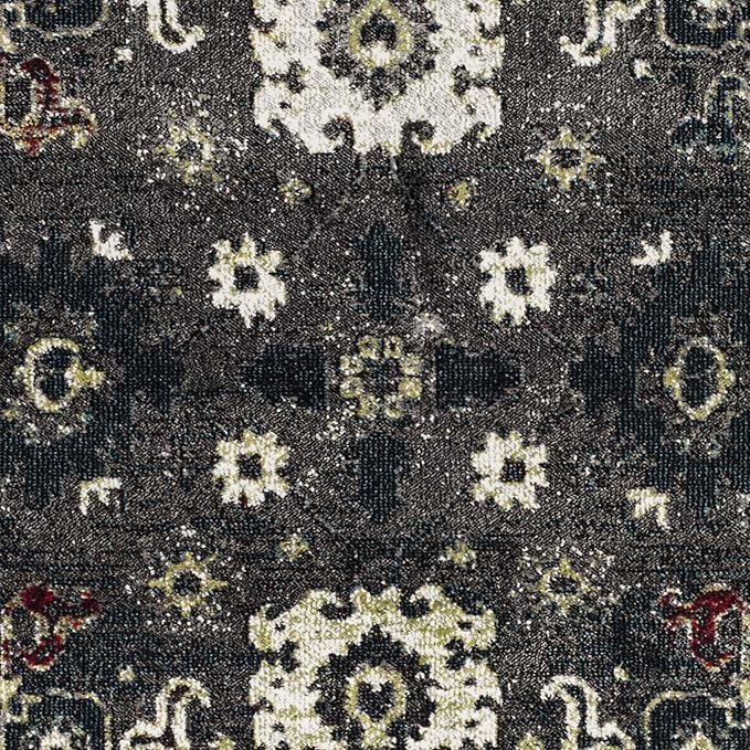 SAFAVIEH Vintage Hamadan Collection Accent Rug - 4' x 6', Dark Grey & Ivory, Persian Design, Non-Shedding & Easy Care, Ideal for High Traffic Areas in Entryway, Living Room, Bedroom (VTH214M)