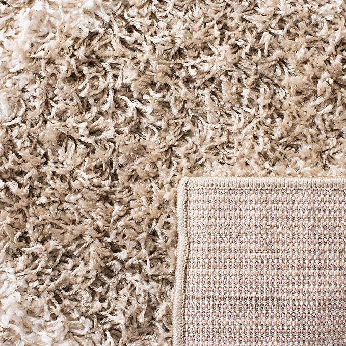 SAFAVIEH Dallas Shag Collection 2'3" x 6' Beige/Ivory SGDS257D Trellis Non-Shedding Living Room Bedroom Dining Room Entryway Plush 1.5-inch Thick Runner Rug