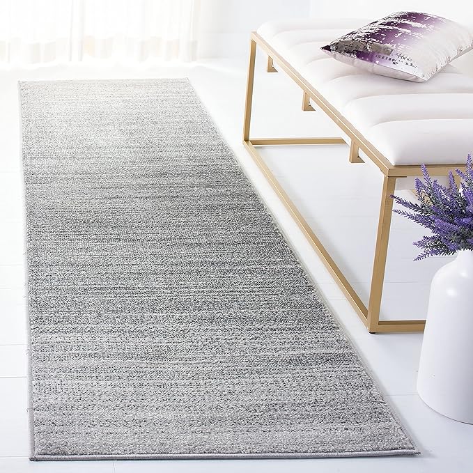SAFAVIEH Adirondack Collection Runner Rug - 2'6" x 12', Grey & Ivory, Modern Ombre Design, Non-Shedding & Easy Care, Ideal for High Traffic Areas in Living Room, Bedroom (ADR142F)