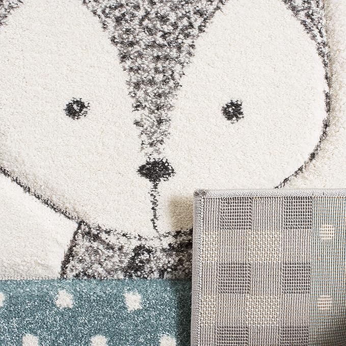 SAFAVIEH Carousel Kids Collection Runner Rug - 2'3" x 6', Grey & Ivory, Animal Design, Non-Shedding & Easy Care, Ideal for High Traffic Areas for Boys & Girls in Playroom, Nursery, Bedroom (CRK188B)