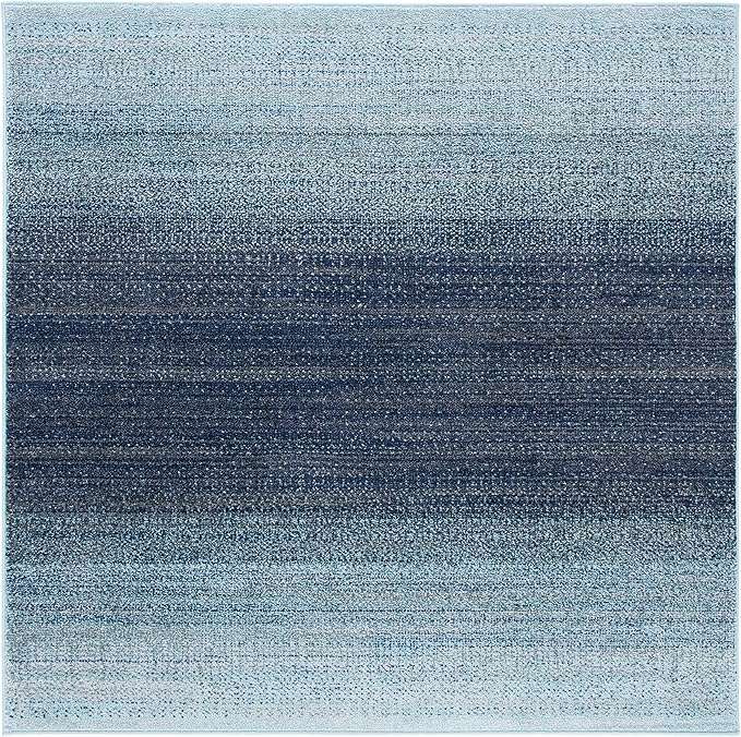 SAFAVIEH Adirondack Collection Area Rug - 6' Square, Purple & Grey, Modern Ombre Design, Non-Shedding & Easy Care, Ideal for High Traffic Areas in Living Room, Bedroom (ADR142V)