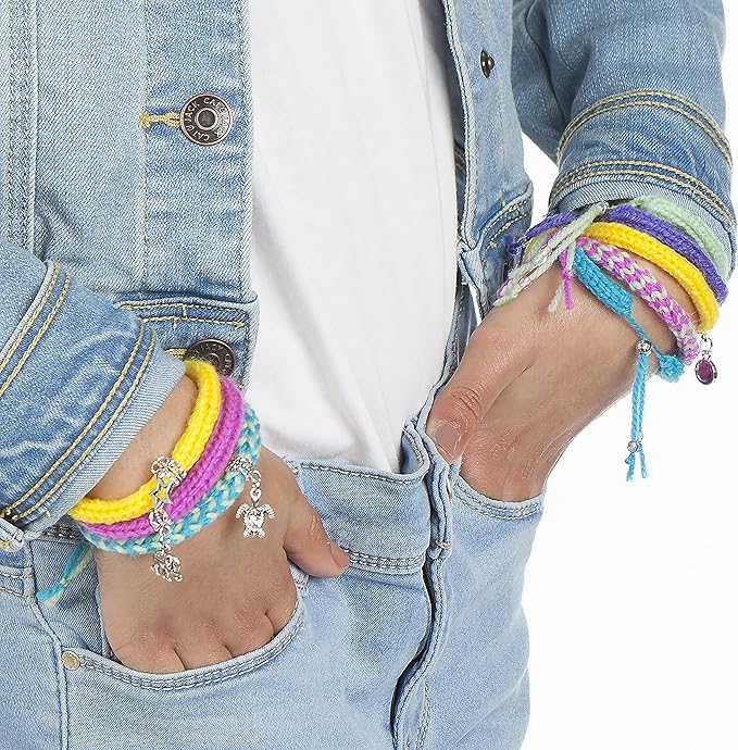 Creativity for Kids Quick Knit Charm Bracelets - Create 10 DIY Friendship Bracelets, Kids Jewelry Making Kit