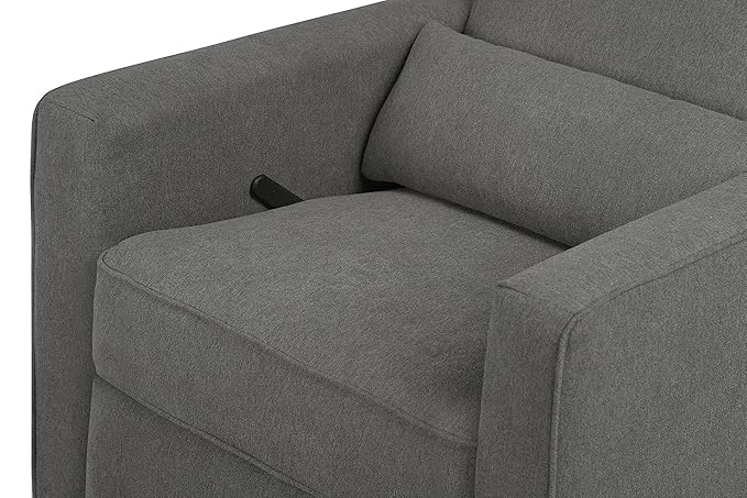 DaVinci Piper Upholstered Recliner and Swivel Glider in Dark Grey, Greenguard Gold & CertiPUR-US Certified