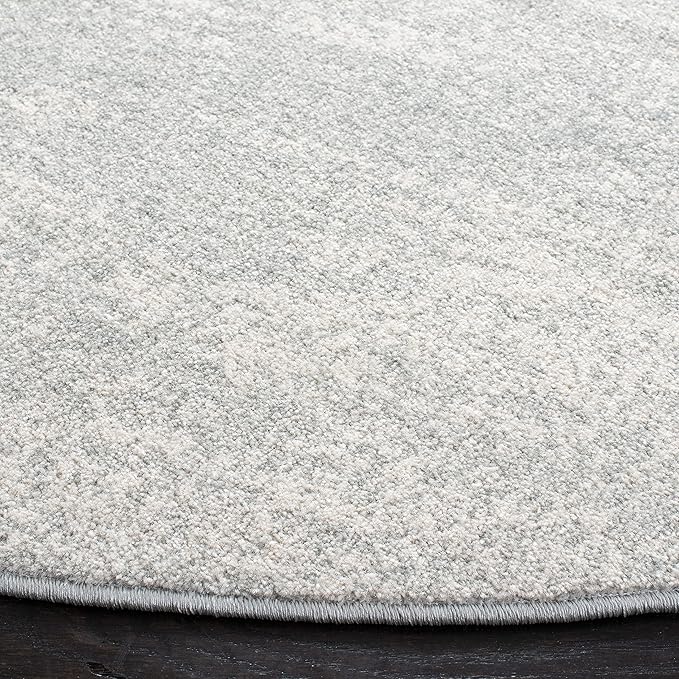 SAFAVIEH Evoke Collection Area Rug - 6'7" Round, Ivory & Sage, Modern Abstract Design, Non-Shedding & Easy Care, Ideal for High Traffic Areas in Living Room, Bedroom (EVK272B)