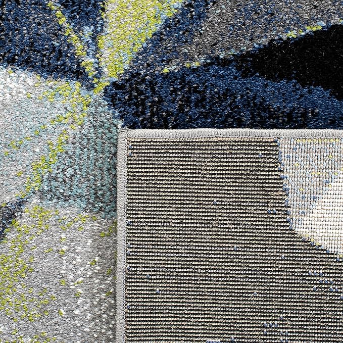 SAFAVIEH Porcello Collection Accent Rug - 2'7" x 5', Grey & Blue, Modern Abstract Design, Non-Shedding & Easy Care, Ideal for High Traffic Areas in Entryway, Living Room, Bedroom (PRL6940G)