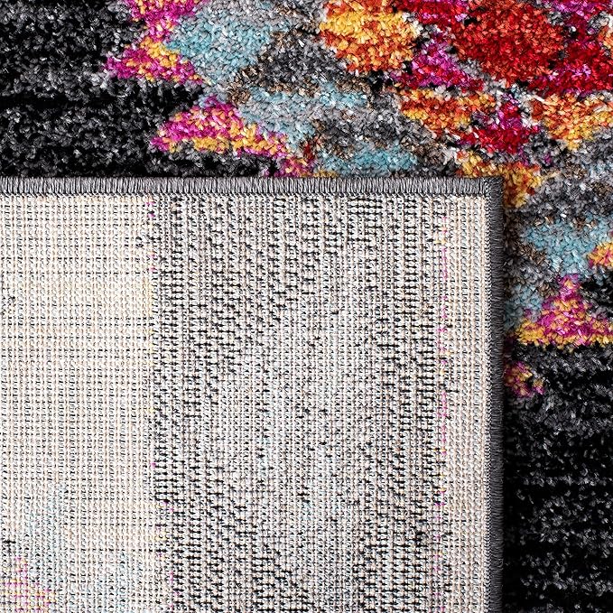 SAFAVIEH Adirondack Collection Runner Rug - 2'6" x 8', Black & Red, Boho Tribal Design, Non-Shedding & Easy Care, Ideal for High Traffic Areas in Living Room, Bedroom (ADR245Z)