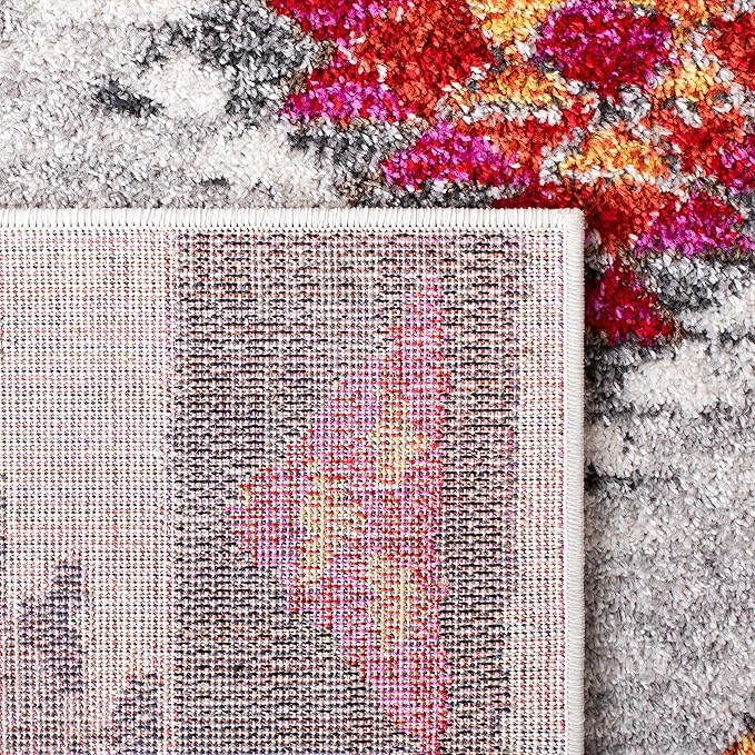 SAFAVIEH Adirondack Collection Runner Rug - 2'6" x 8', Grey & Red, Boho Tribal Design, Non-Shedding & Easy Care, Ideal for High Traffic Areas in Living Room, Bedroom (ADR245F)