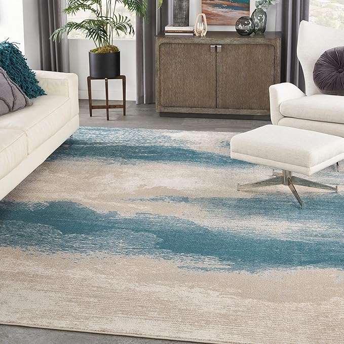 Nourison Maxell Nourison Flint 5'3" x Round Area -Rug, Easy -Cleaning, Non Shedding, Bed Room, Living Room, Dining Room, Kitchen (5 Round)
