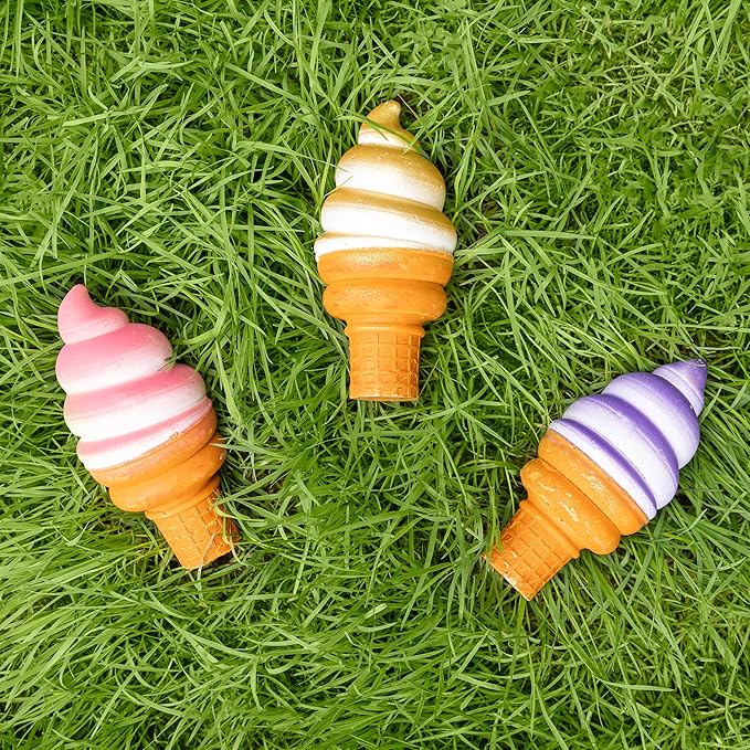 Sunny Days Entertainment, LLC. Ice Cream Chalk Set, 3 Piece Jumbo Sidewalk Chalk, Washable, Non-Toxic For Arts and Crafts for Kids Ages 3+