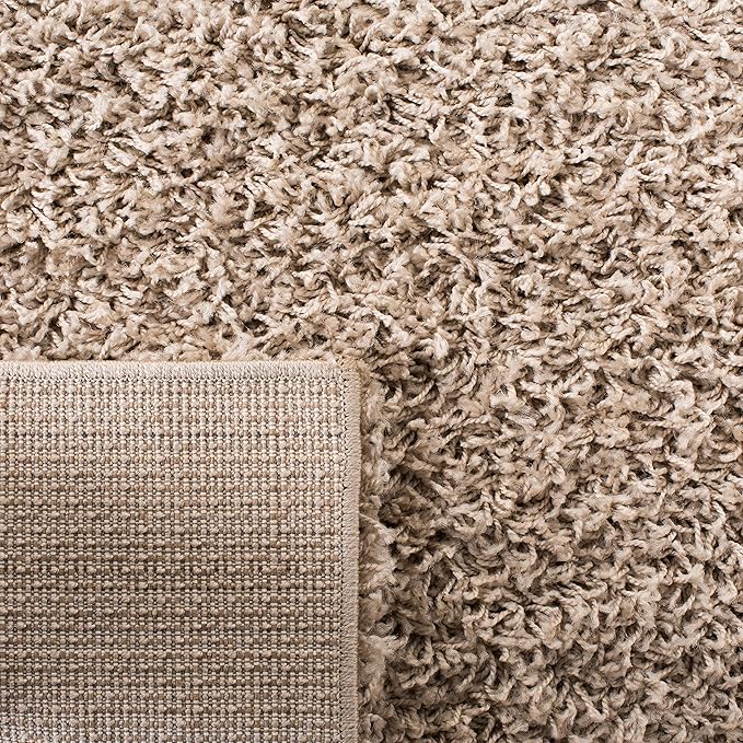 SAFAVIEH Athens Shag Collection Runner Rug - 2'3" x 8', Beige, Non-Shedding & Easy Care, 1.5-inch Thick Ideal for High Traffic Areas in Living Room, Bedroom (SGAS119G)
