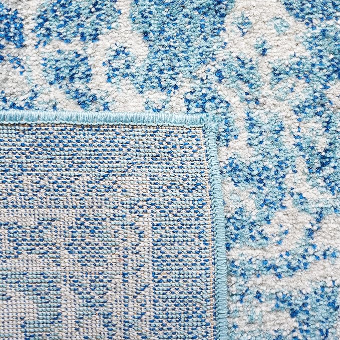 SAFAVIEH Evoke Collection 2'2" x 11' Blue/Ivory EVK256C Oriental Distressed Non-Shedding Living Room Bedroom Runner Rug