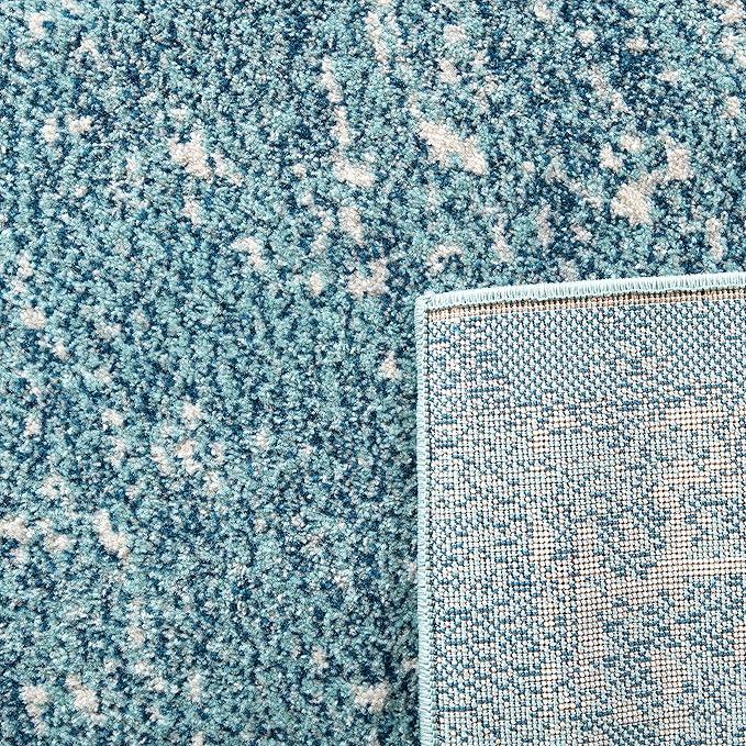 SAFAVIEH Evoke Collection 2'2" x 19' Blue/Ivory EVK256C Oriental Distressed Non-Shedding Living Room Bedroom Runner Rug