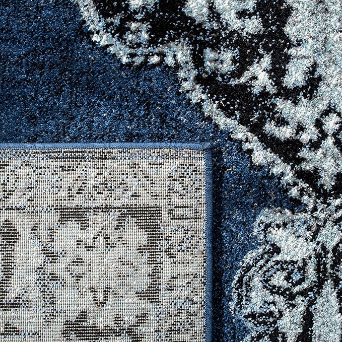SAFAVIEH Vintage Hamadan Collection Runner Rug - 2'3" x 12', Blue & Grey, Oriental Traditional Persian Design, Non-Shedding & Easy Care, Ideal for High Traffic Areas in Living Room, Bedroom (VTH219M)