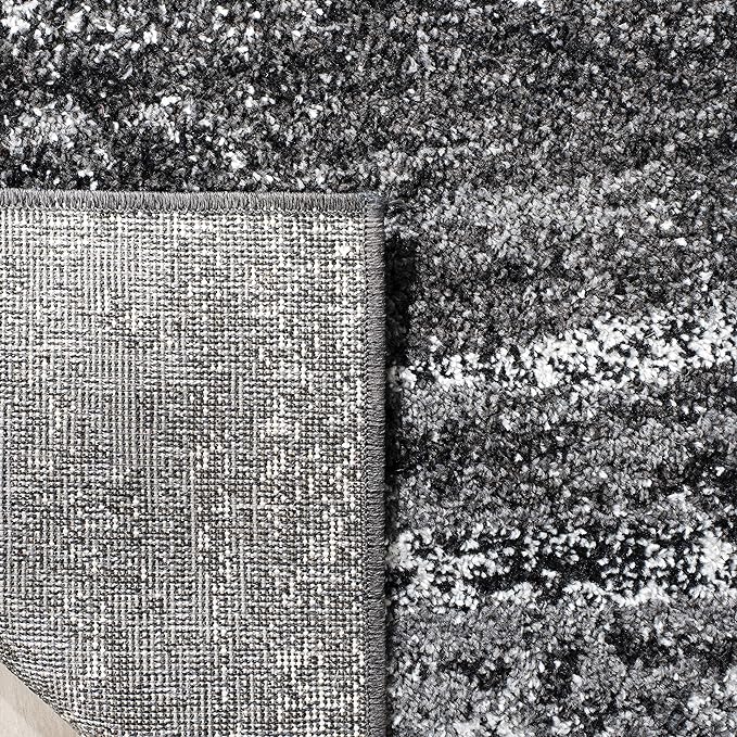 SAFAVIEH Adirondack Collection Runner Rug - 2'6" x 8', Silver & Black, Modern Abstract Design, Non-Shedding & Easy Care, Ideal for High Traffic Areas in Living Room, Bedroom (ADR112A)