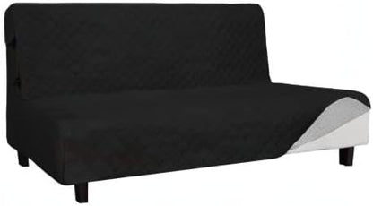 Easy-Going Sofa Slipcover Futon Cover Waterproof Couch Cover Furniture Protector Cover Pets Covers Whole Fabric No Stitching Non-Slip Fabric Pets Kids Children Dog Cat (Futon, Black)