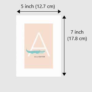 English Alphabet Flash Cards, Set of 26 (5" x 7") Cards with Animal Prints to Inspire ABC Learning for Toddlers. A Classroom Must Haves. Best for Preschool Learning Activities or Alphabet Wall Chart