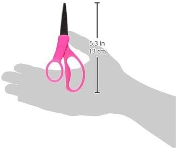 Westcott 13178 Left-Handed Scissors, Hard Handle Kids' Scissors, Ages 4-8, 5-Inch Pointed Tip, Color Varies